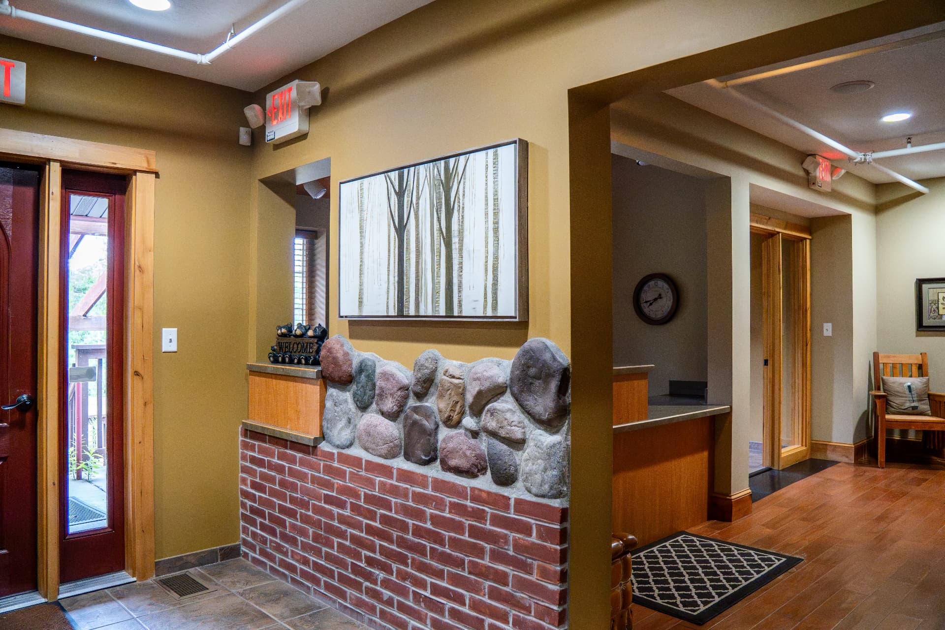 Main level lobby, looking in from the entry