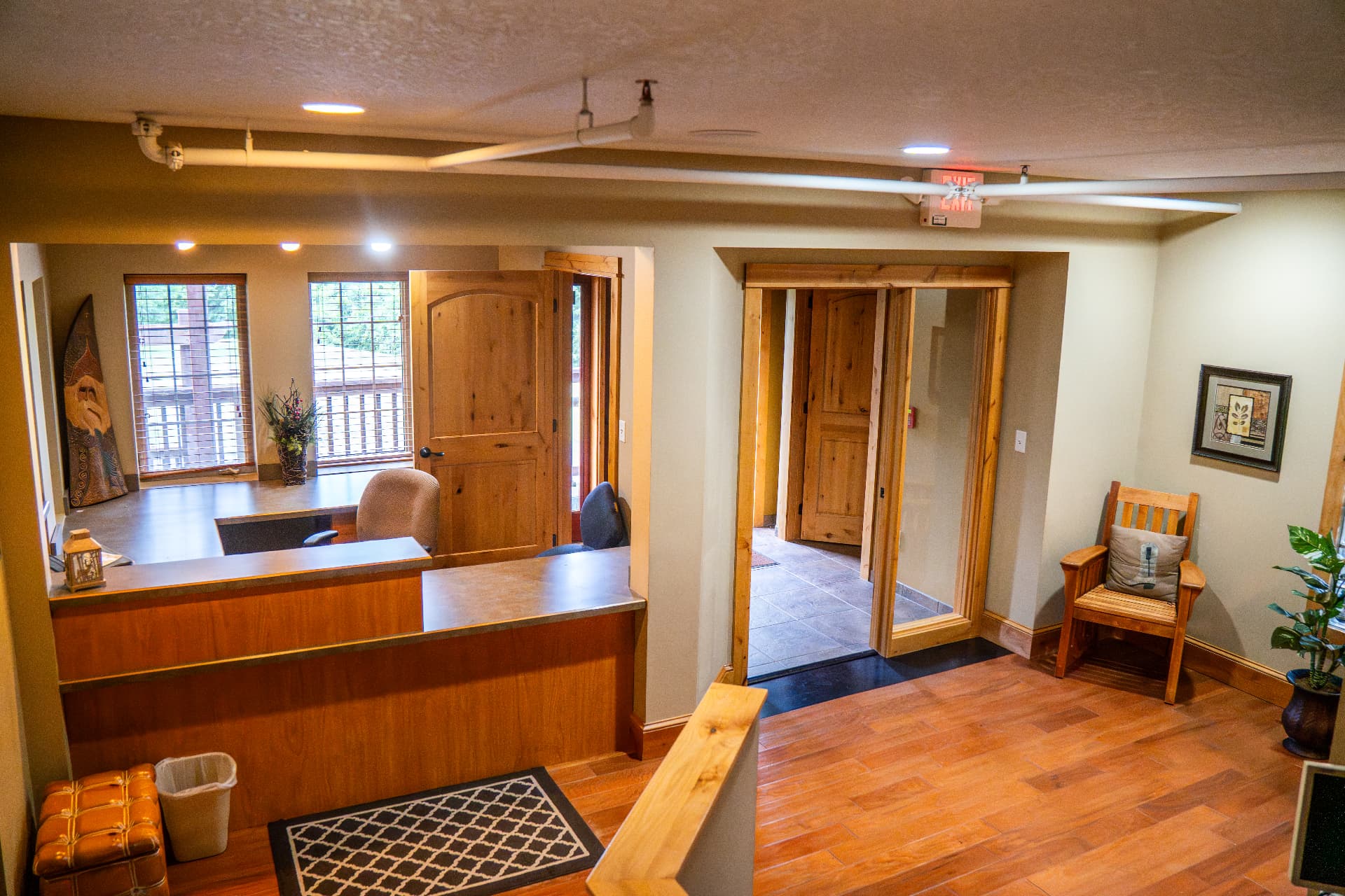 North lobby - reception desk by the north entrance